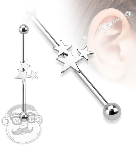Triple Star Industrial Stainless Steel Barbell