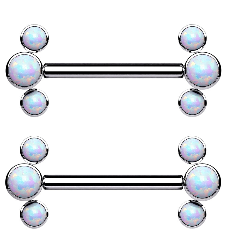 14G Opalite Trinary Titanium Threadless Nipple Bars