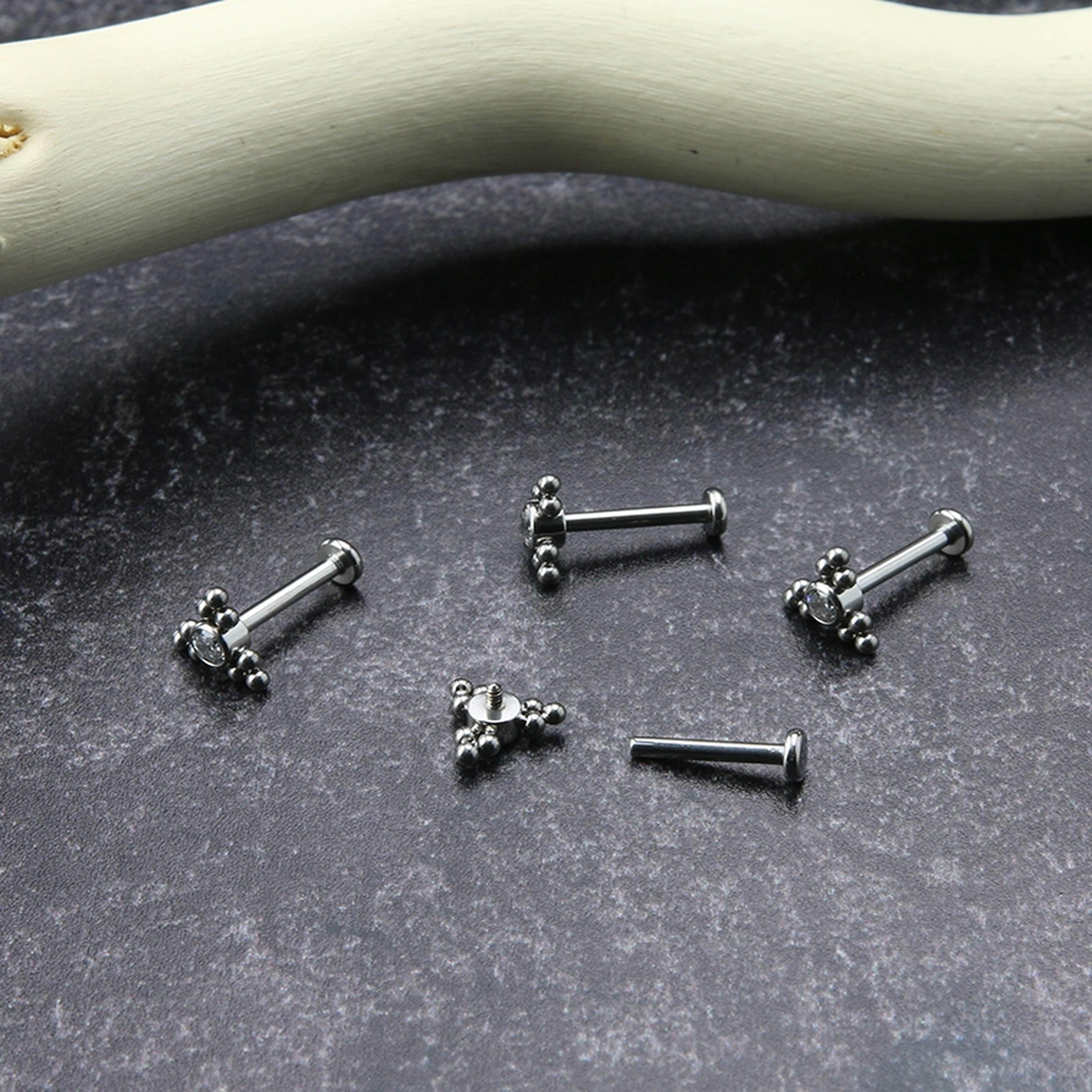 16G Clear CZ Tryst Titanium Labret