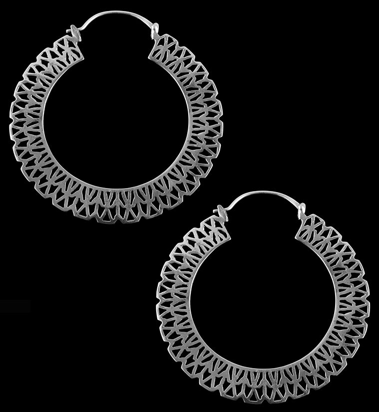 Turbine White Brass Earrings / Weights