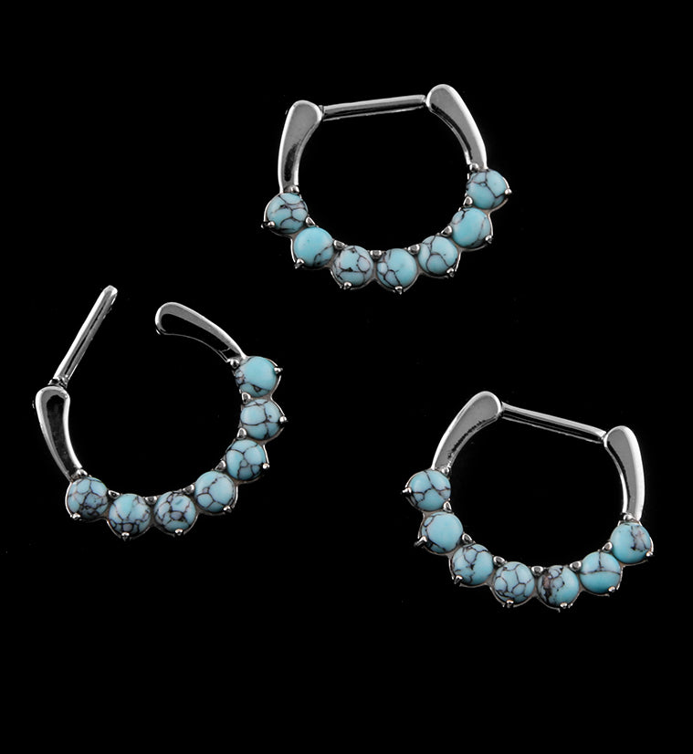 16G Turquoise Howlite Prong Septum Clicker