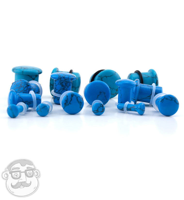 Teal Stone Single Flare Plugs