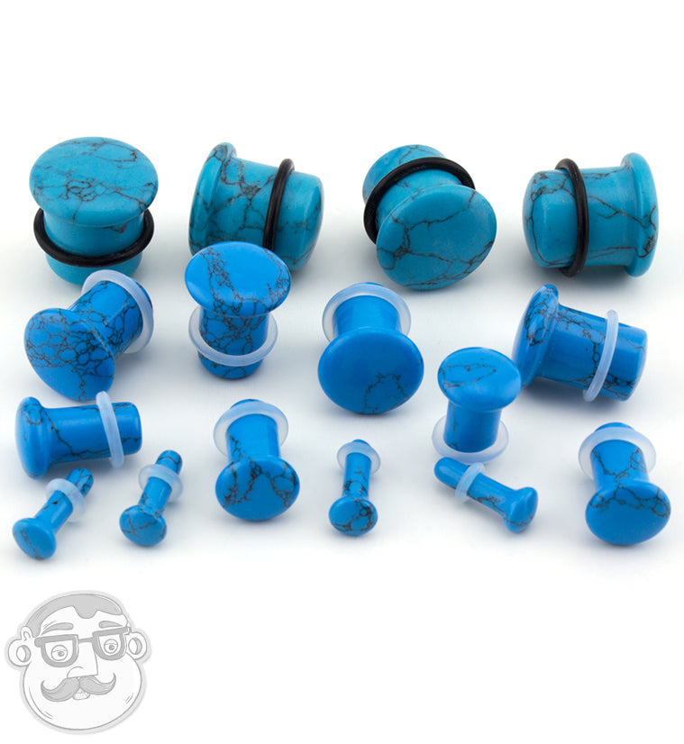 Teal Stone Single Flare Plugs