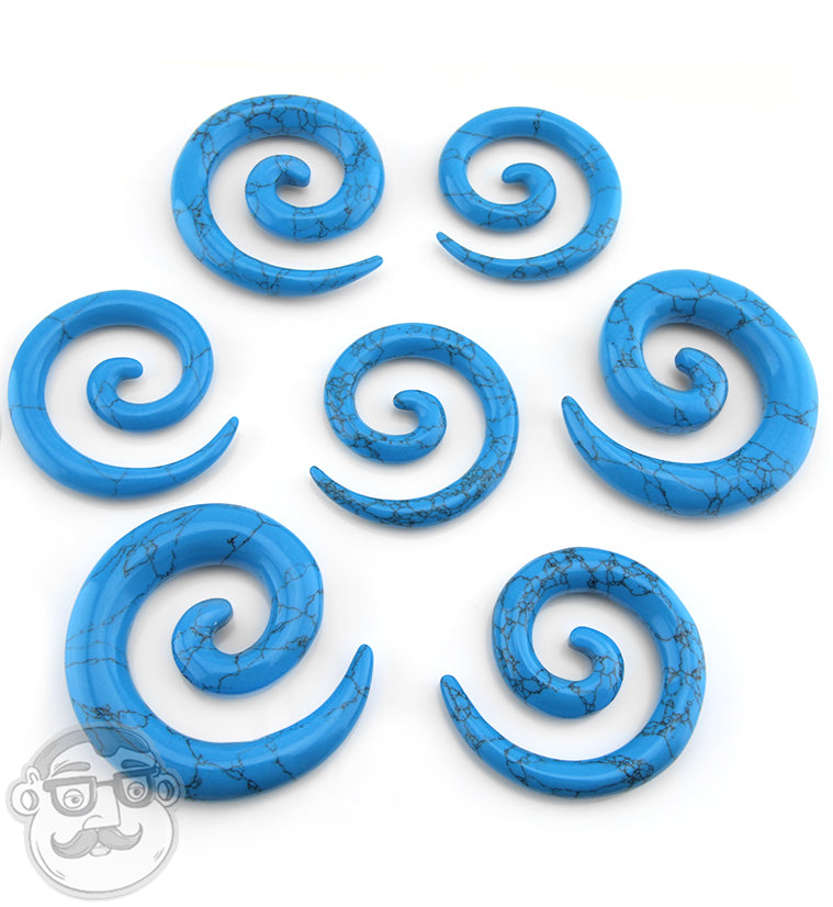 Turquoise Howlite Stone Spirals
