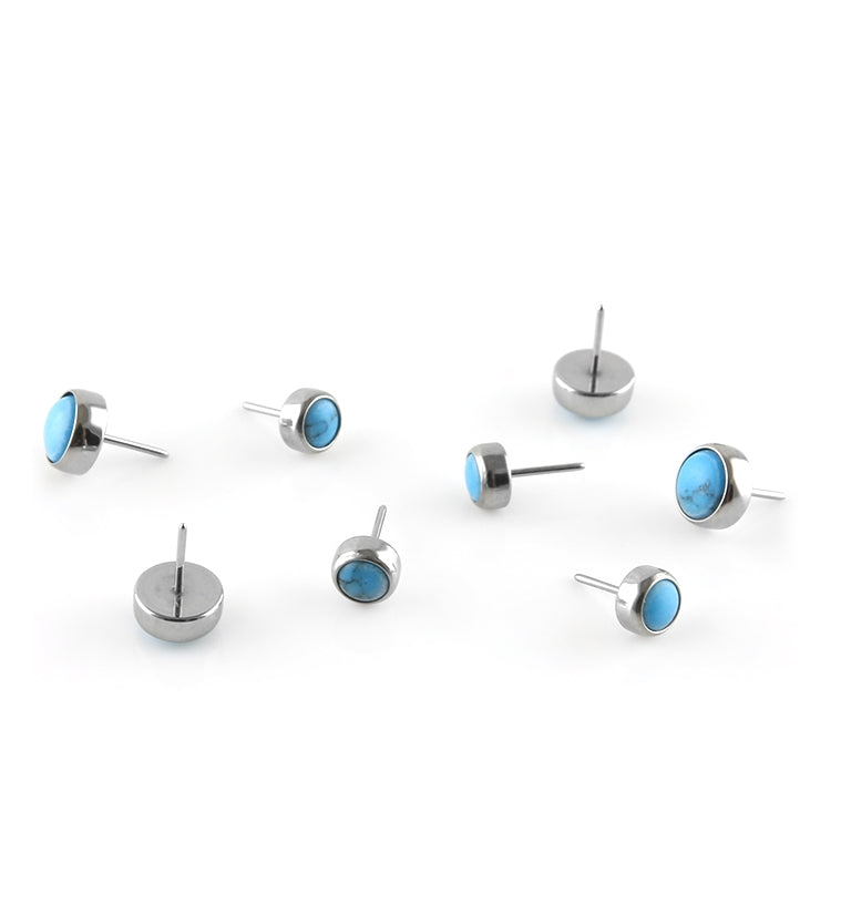 Turquoise Howlite Stone Titanium Threadless Top