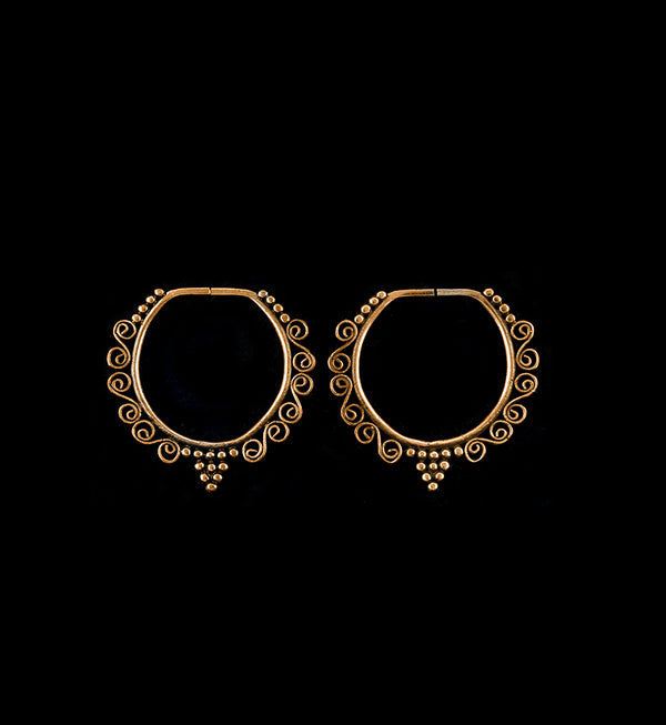 Twisted Bead Rose Gold Annealed Plug Hoops