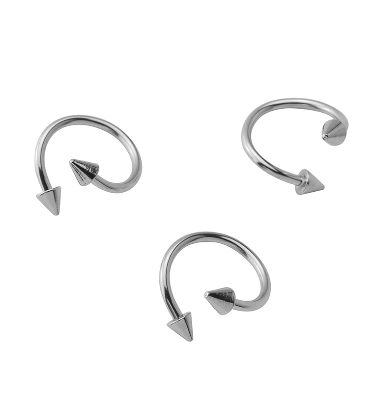 Twisted Spike Stainless Steel Barbell