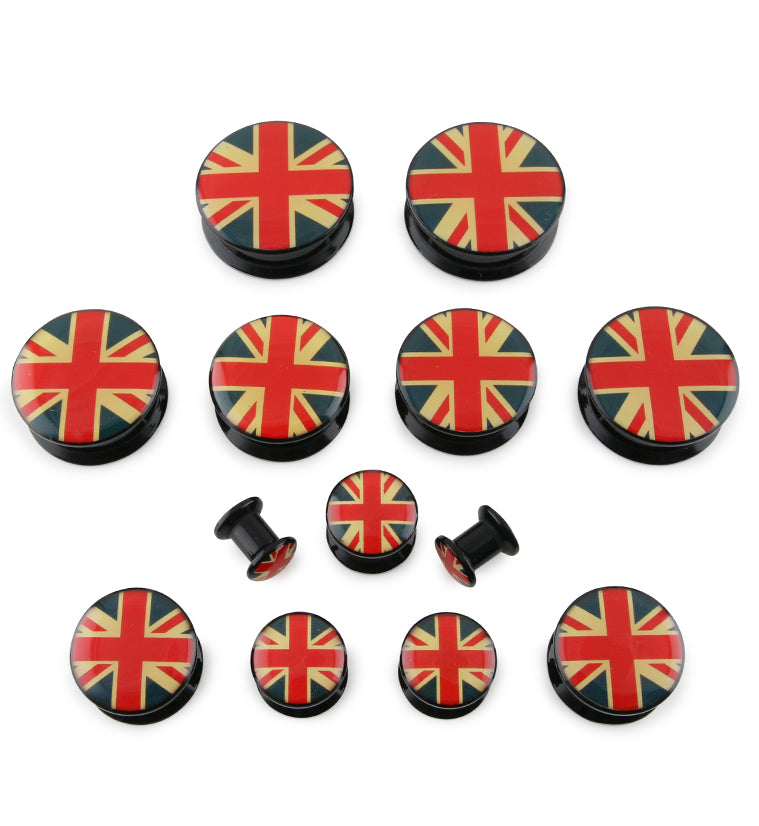 Acrylic UK Flag Plugs