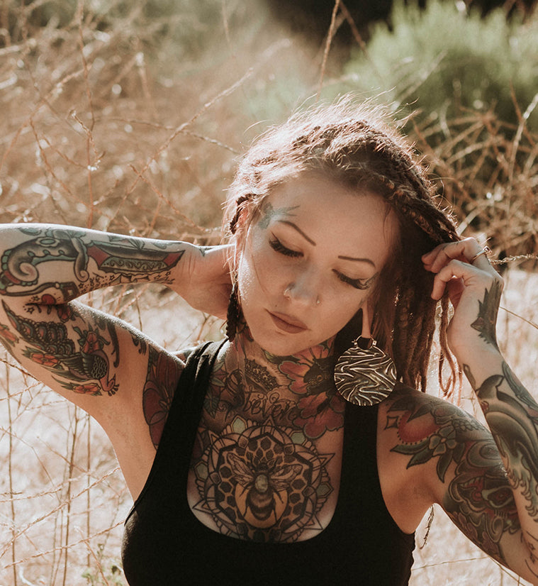 Silver Plica Brass Earrings - Weights