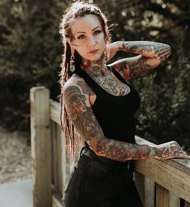 Scepter Rainbow Fluorite Stone Ear Weights