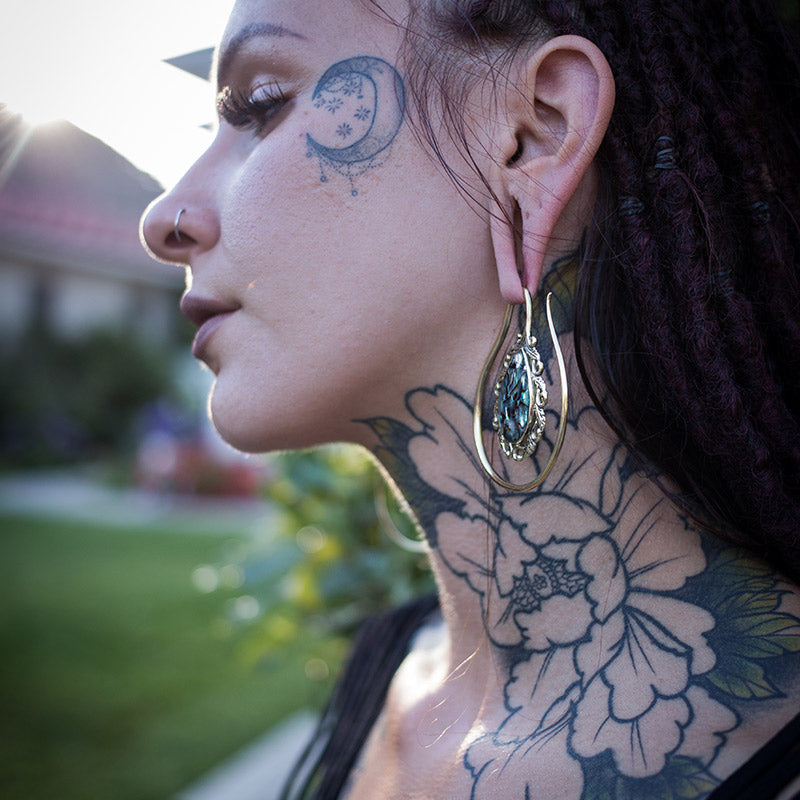 Vague Abalone Brass Ear Weights