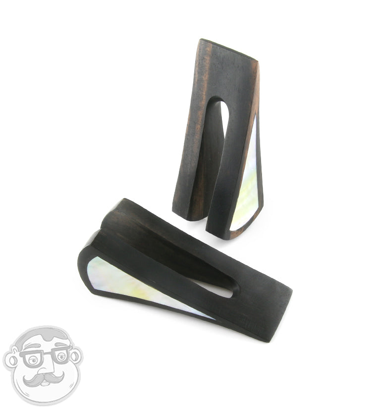 Vane Areng Wood Ear Weights with MOP Inlay