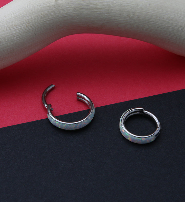 Vast Opal Titanium Hinged Segment Ring