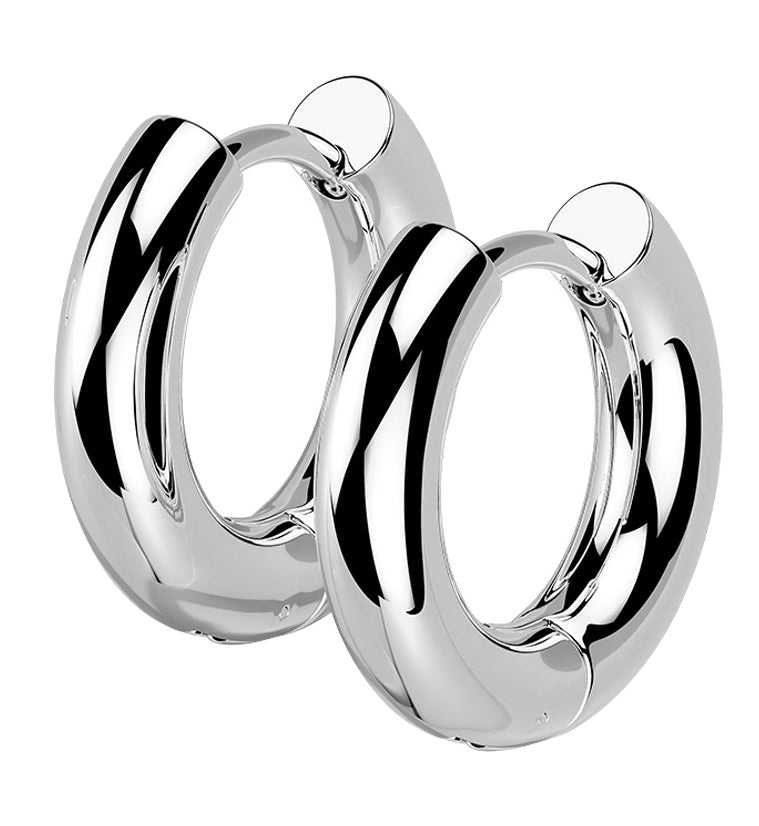 Vast Stainless Steel Hinged Hoop Earrings