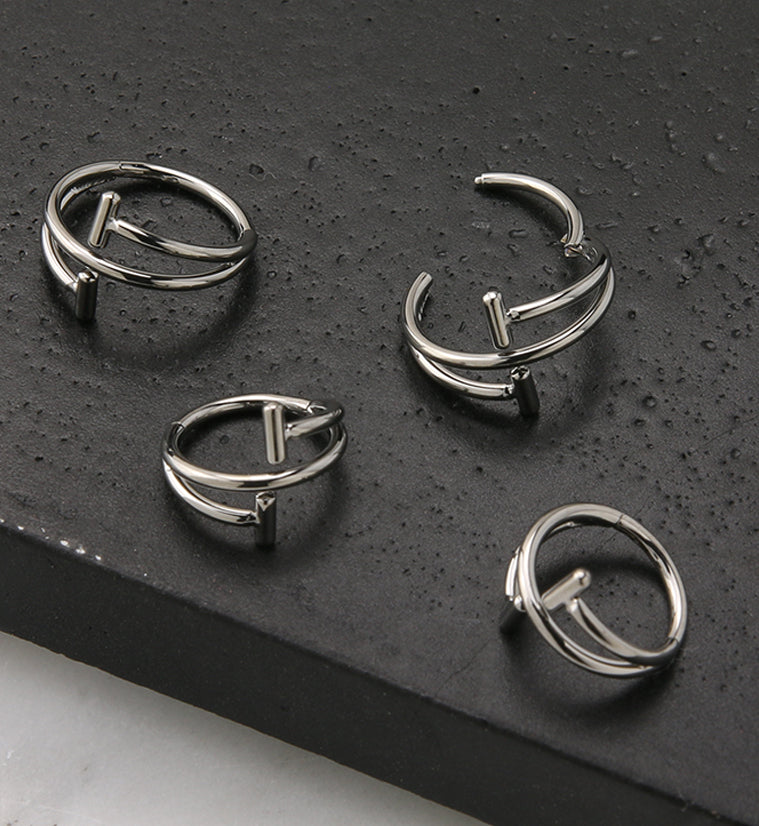 Whirl Bar Titanium Hinged Segment Ring
