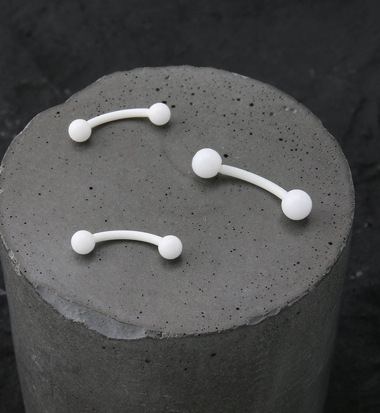 White Acrylic Curved Barbell