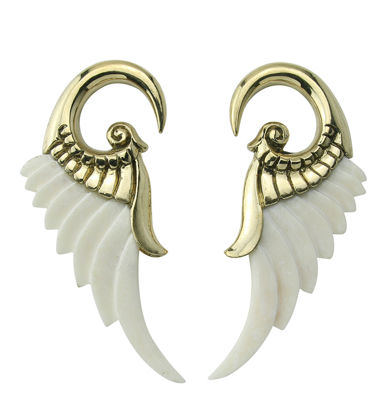 Angel Wing Brass Ear Weights