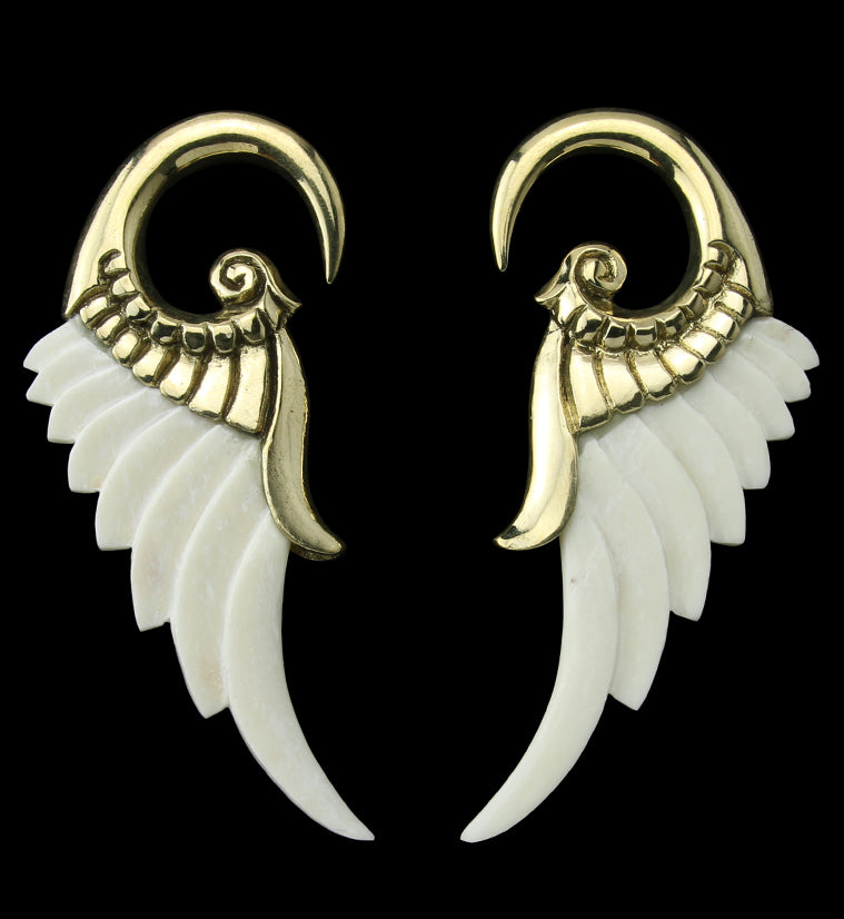 Angel Wing Brass Ear Weights