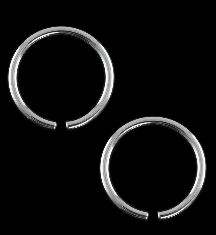 Silver Brass Hoop Plugs / Ear Weights