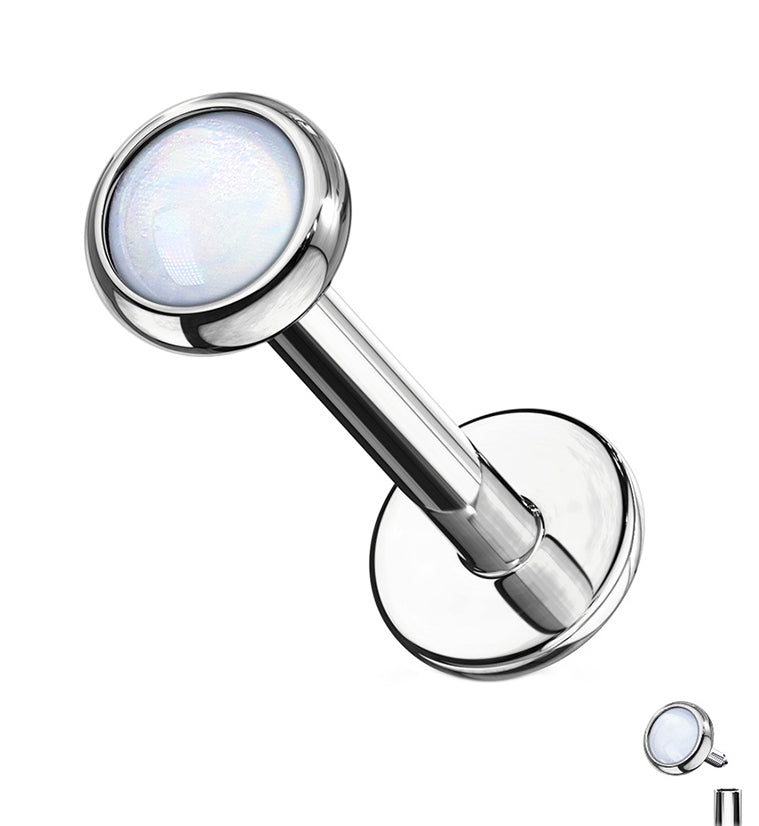 16G White Escent Stainless Steel Labret