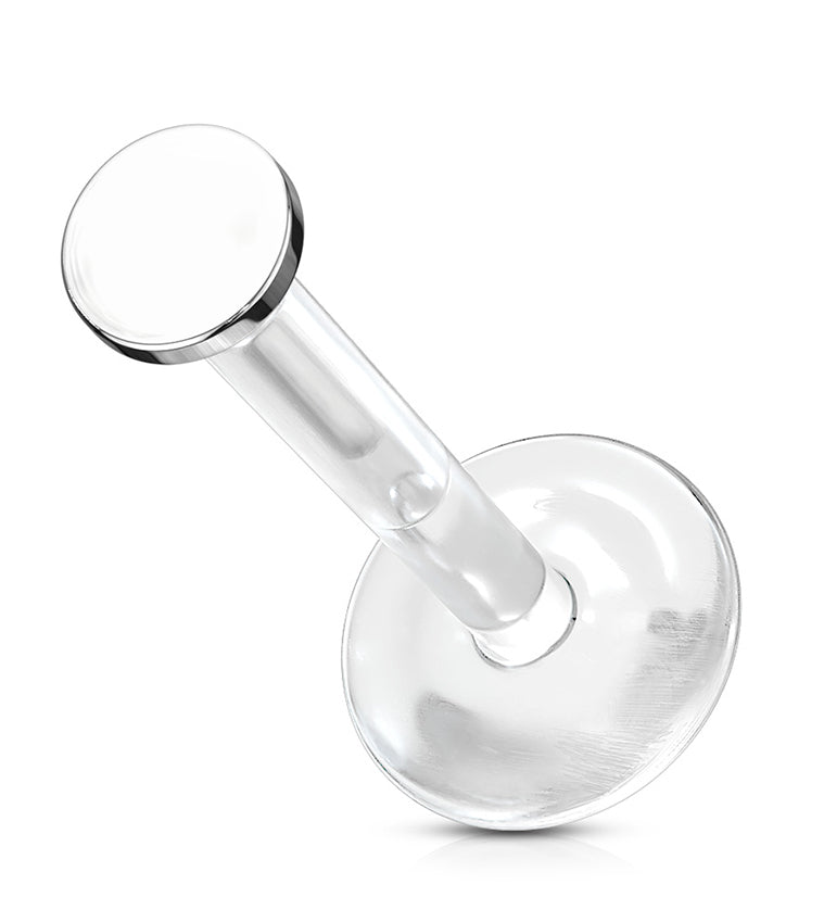 16G Disk 14kt White Gold Bioflex Labret Post