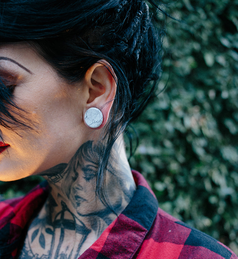 White Howlite Stone Plugs