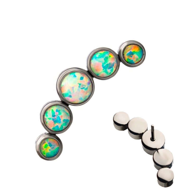 Quinate White Opalite Titanium Threadless Top