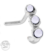 18G White Howlite Stone Nose Curve Ring
