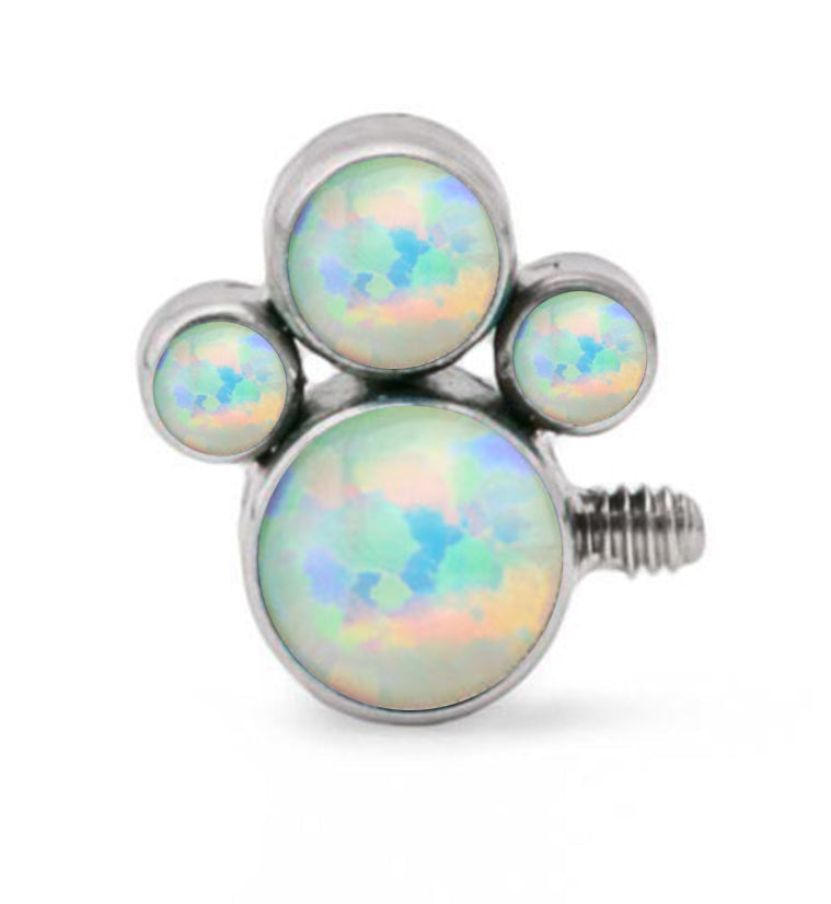 White Opal Quad Cluster Top Titanium Threaded End