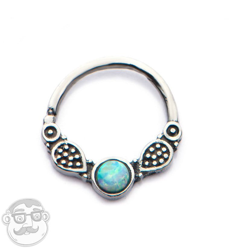 16G Cali Opalite Stainless Steel Septum Ring