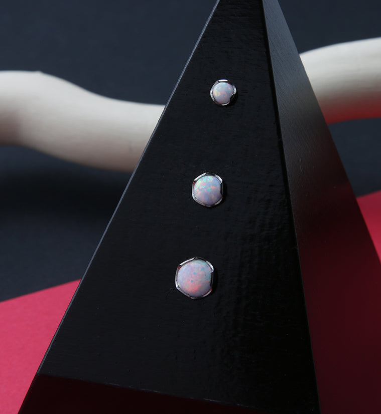 White Opalite Dome Titanium Threadless Top