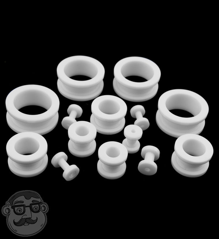 White Acrylic Screw on Tunnels