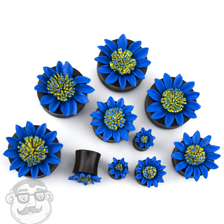 Blue Sunflower Sono Wood Plugs