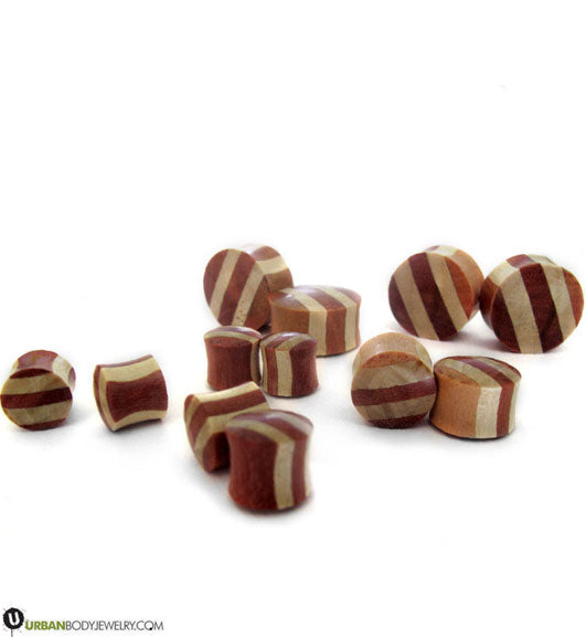 Saba Wood Striped Plugs