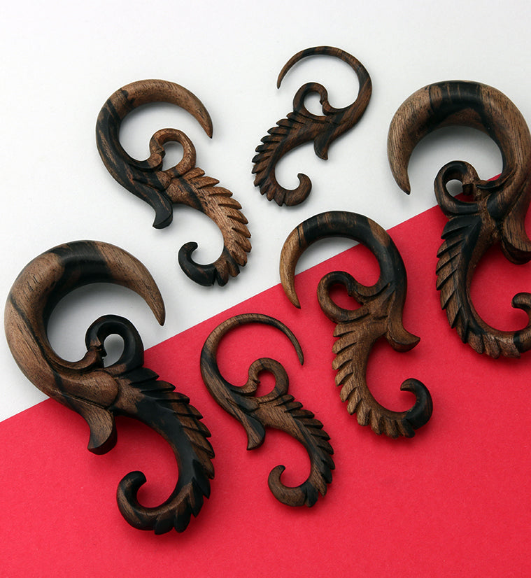 Areng Wood Seahorse Hanger Plugs