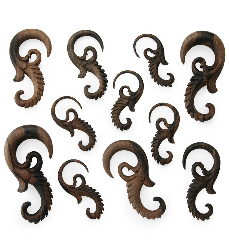 Areng Wood Seahorse Hanger Plugs