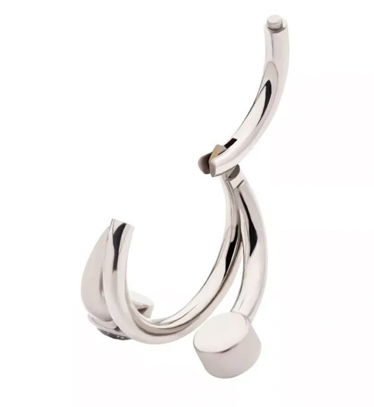 Wrap Double Clear CZ Titanium Hinged Segment Ring