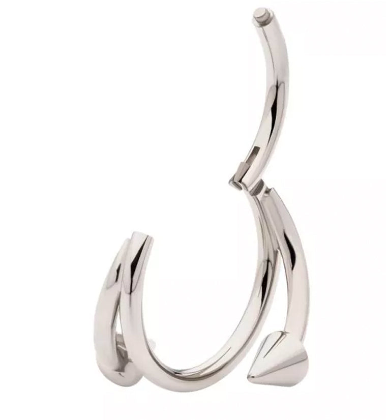 Wrap Double Spike Titanium Hinged Segment Ring