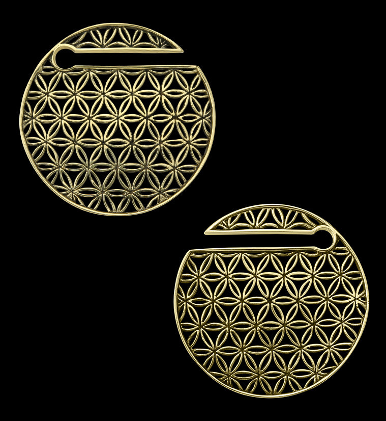 Flower of Life Disk Golden Ear Weights