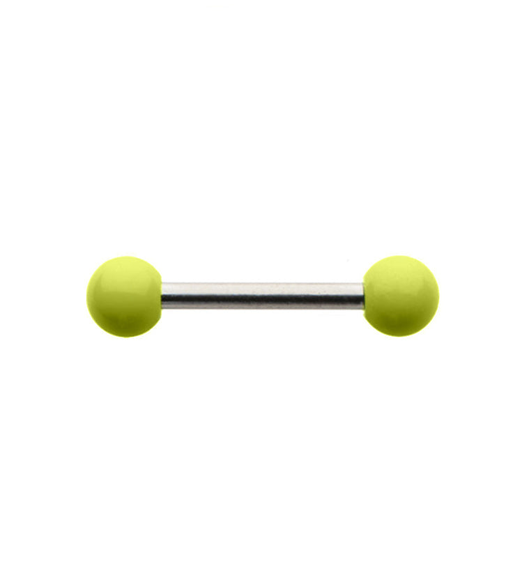 18G Stainless Steel Barbell with Yellow Ceramic Balls