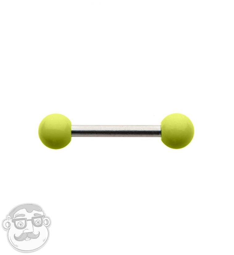 18G Stainless Steel Barbell with Yellow Ceramic Balls