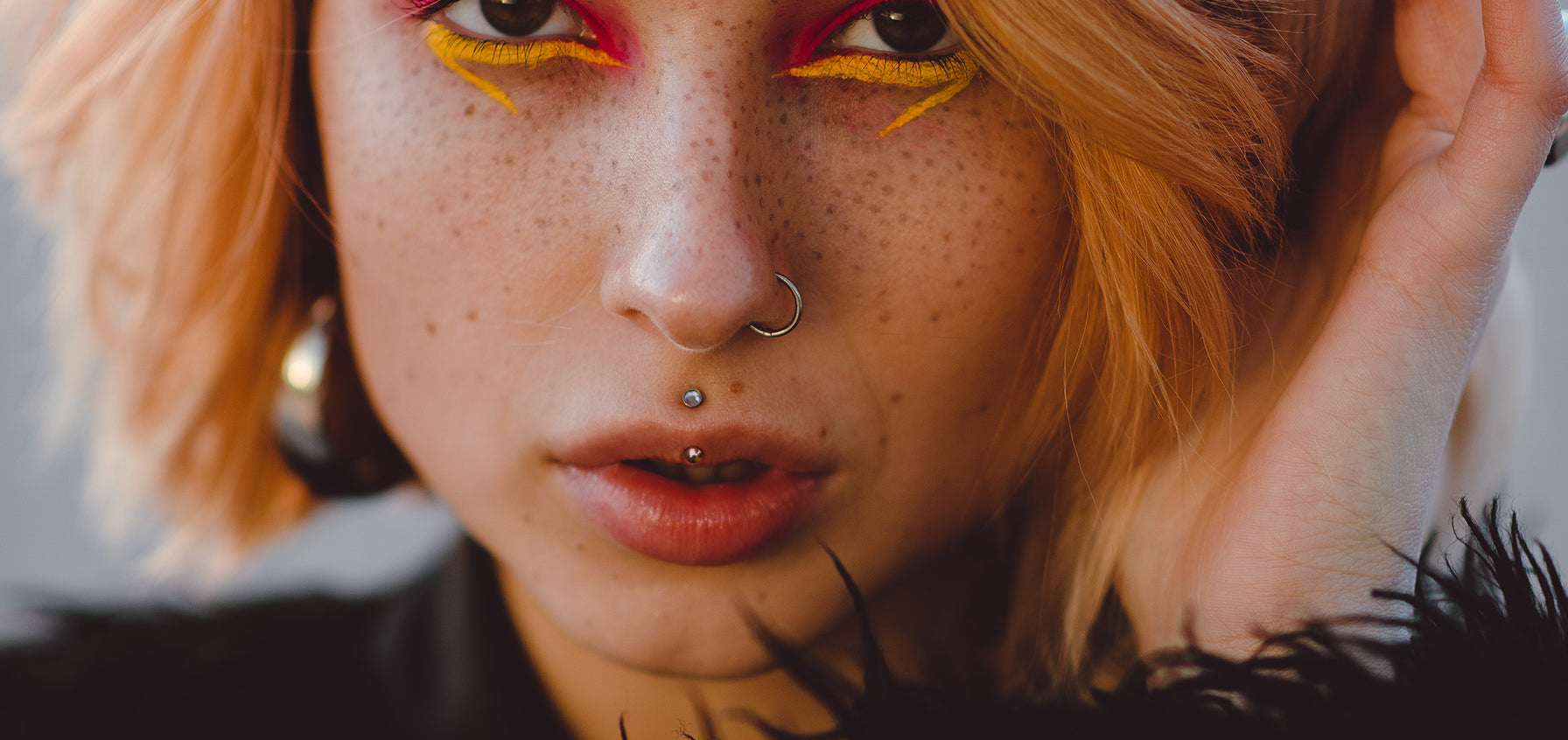 Vertical Philtrum Piercing