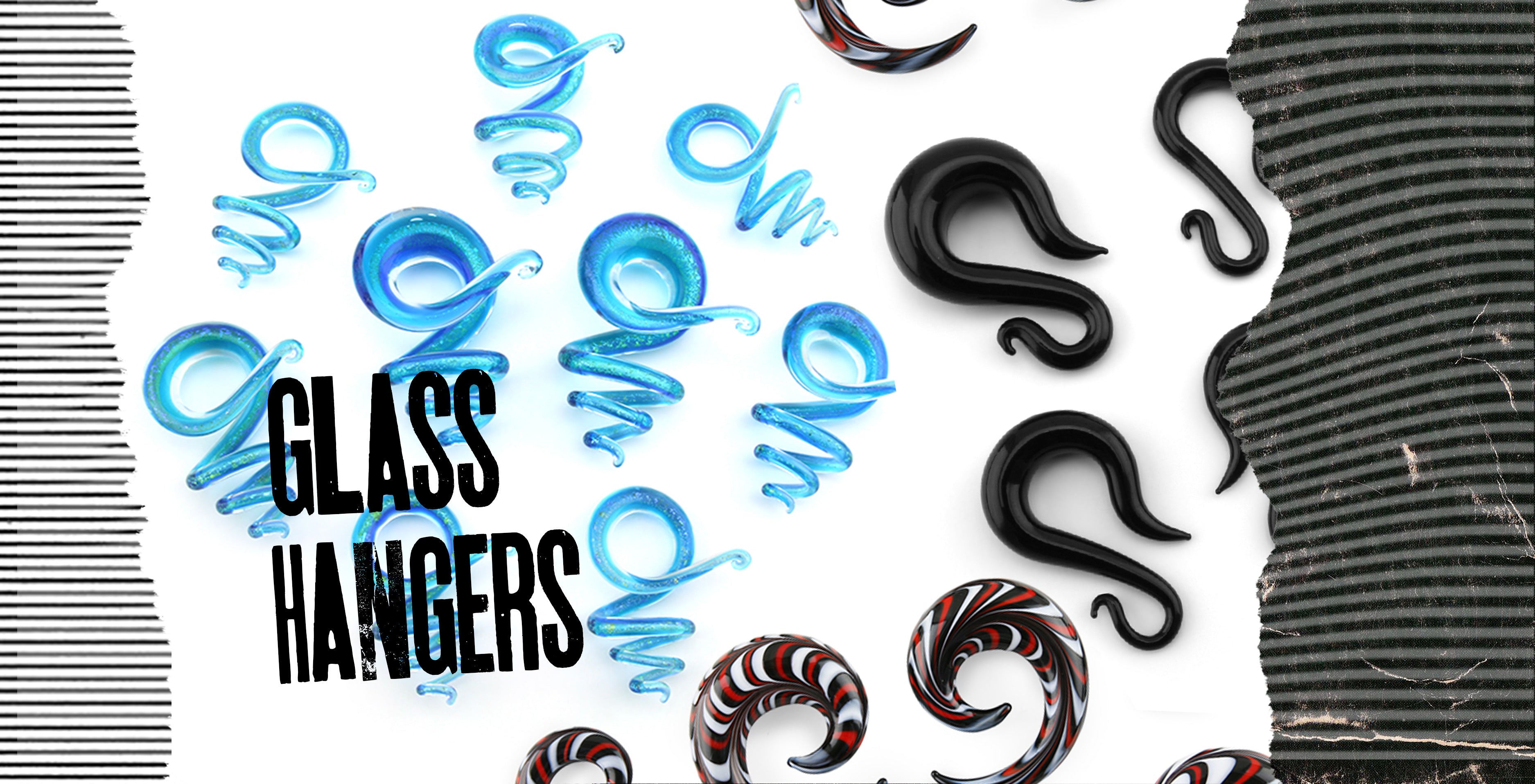 Glass Spiral Earrings, Pinchers, & Hangers