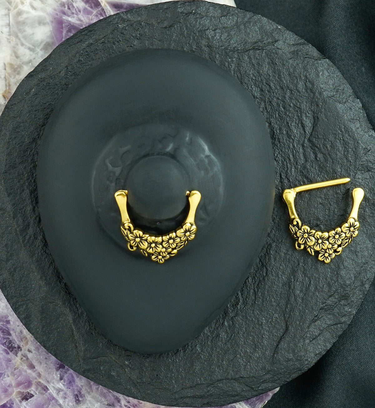 14G Gold PVD Botanic Nipple Clicker