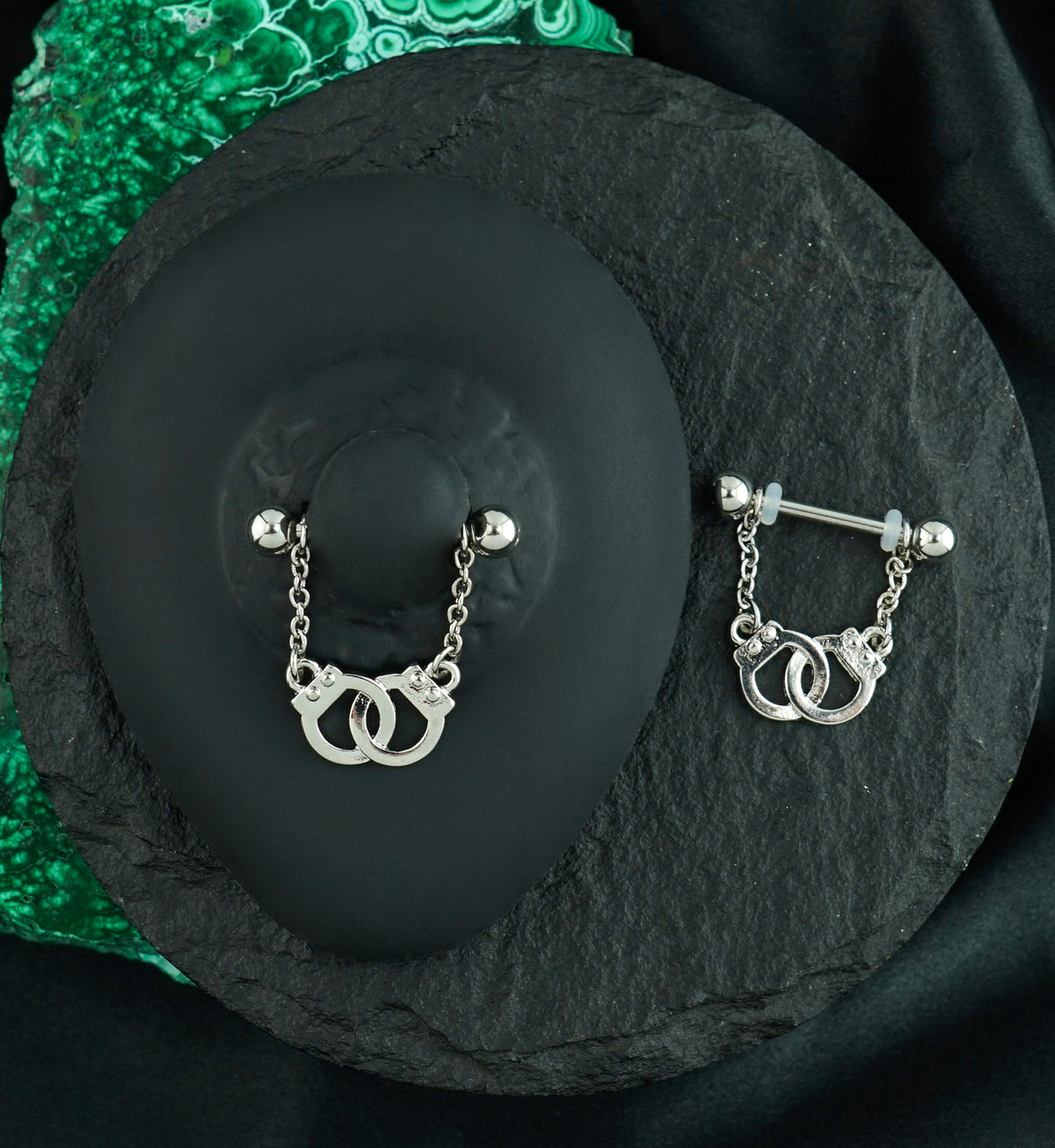 14G Handcuffs Dangle Nipple Rings Barbell