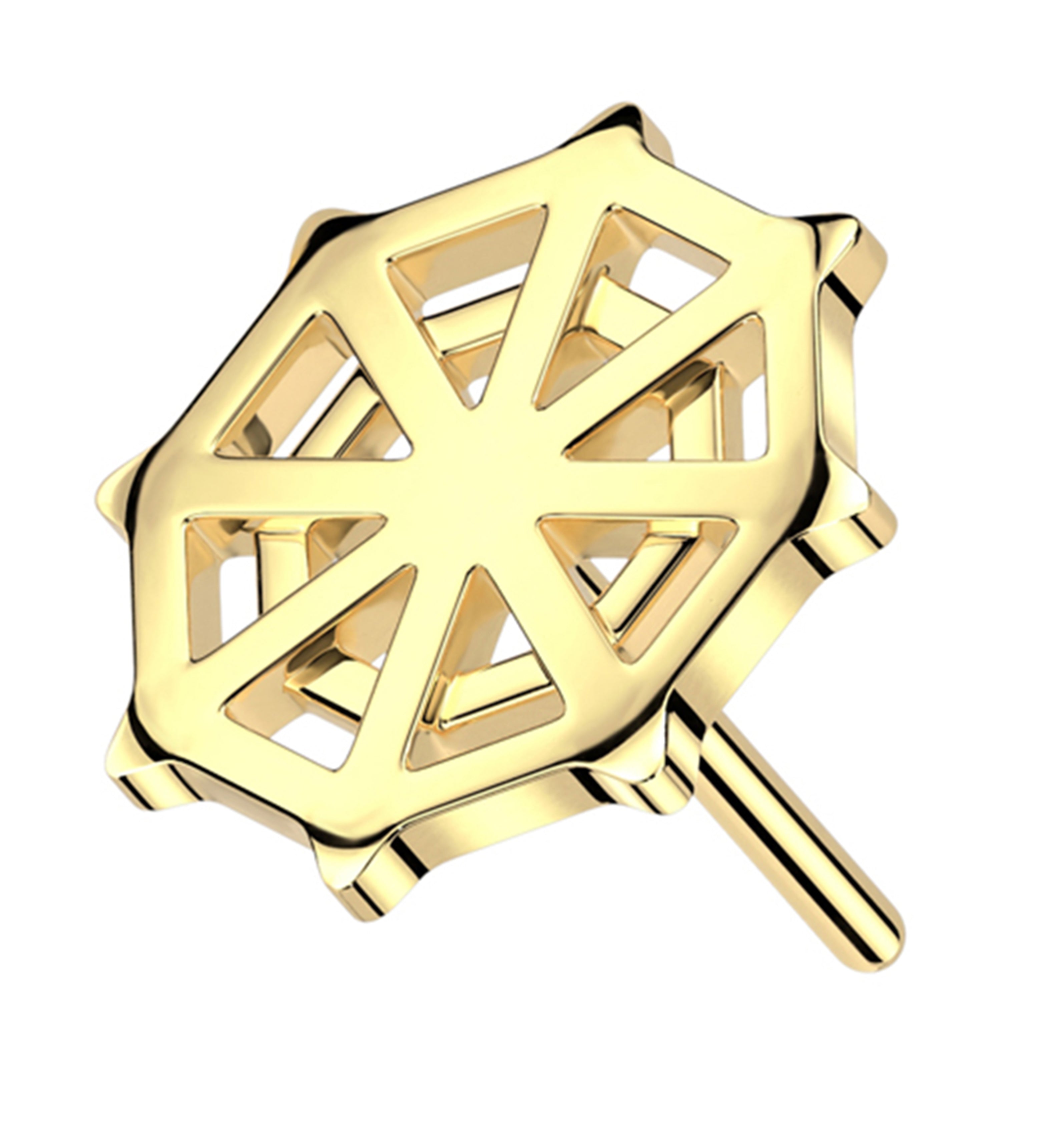 14kt All Gold Cobweb Threadless Top14kt All Gold Cobweb Threadless Top