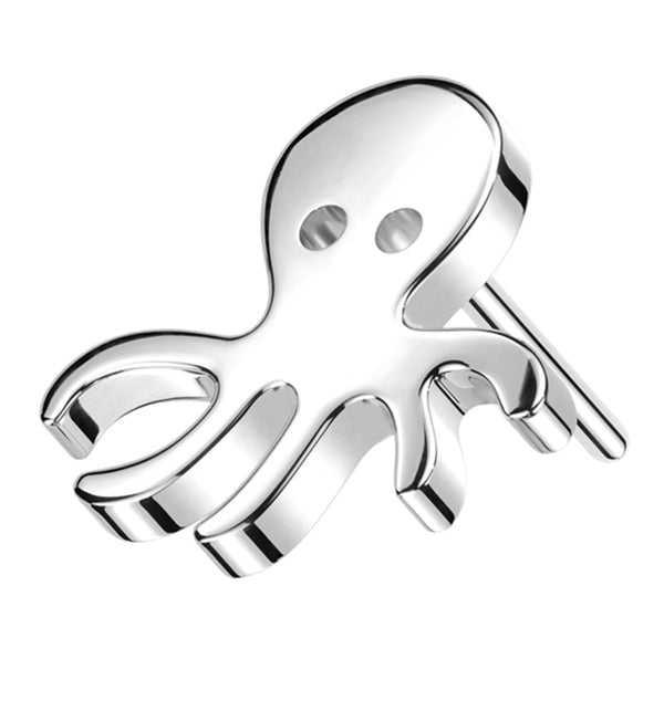 14kt All White Gold Swimming Octopus Threadless Top