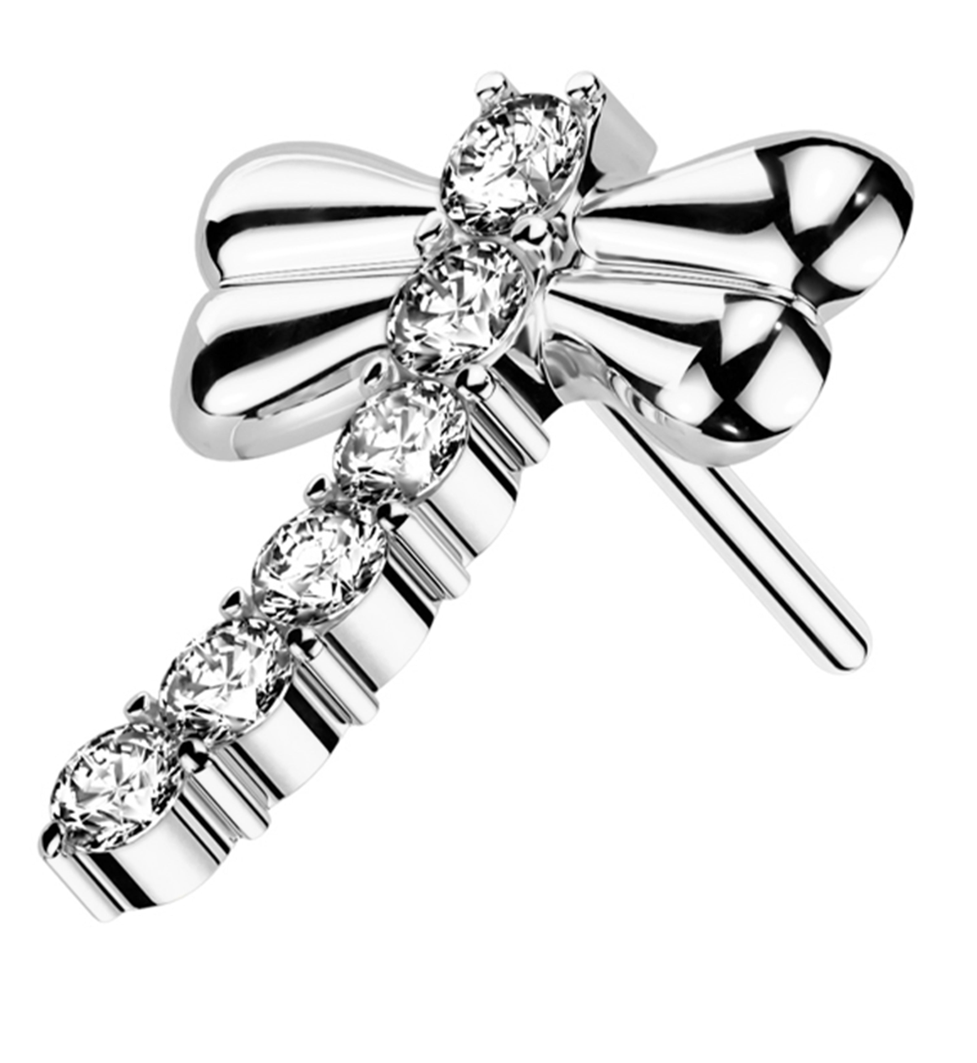 14kt Firefly Clear CZ Threadless Top