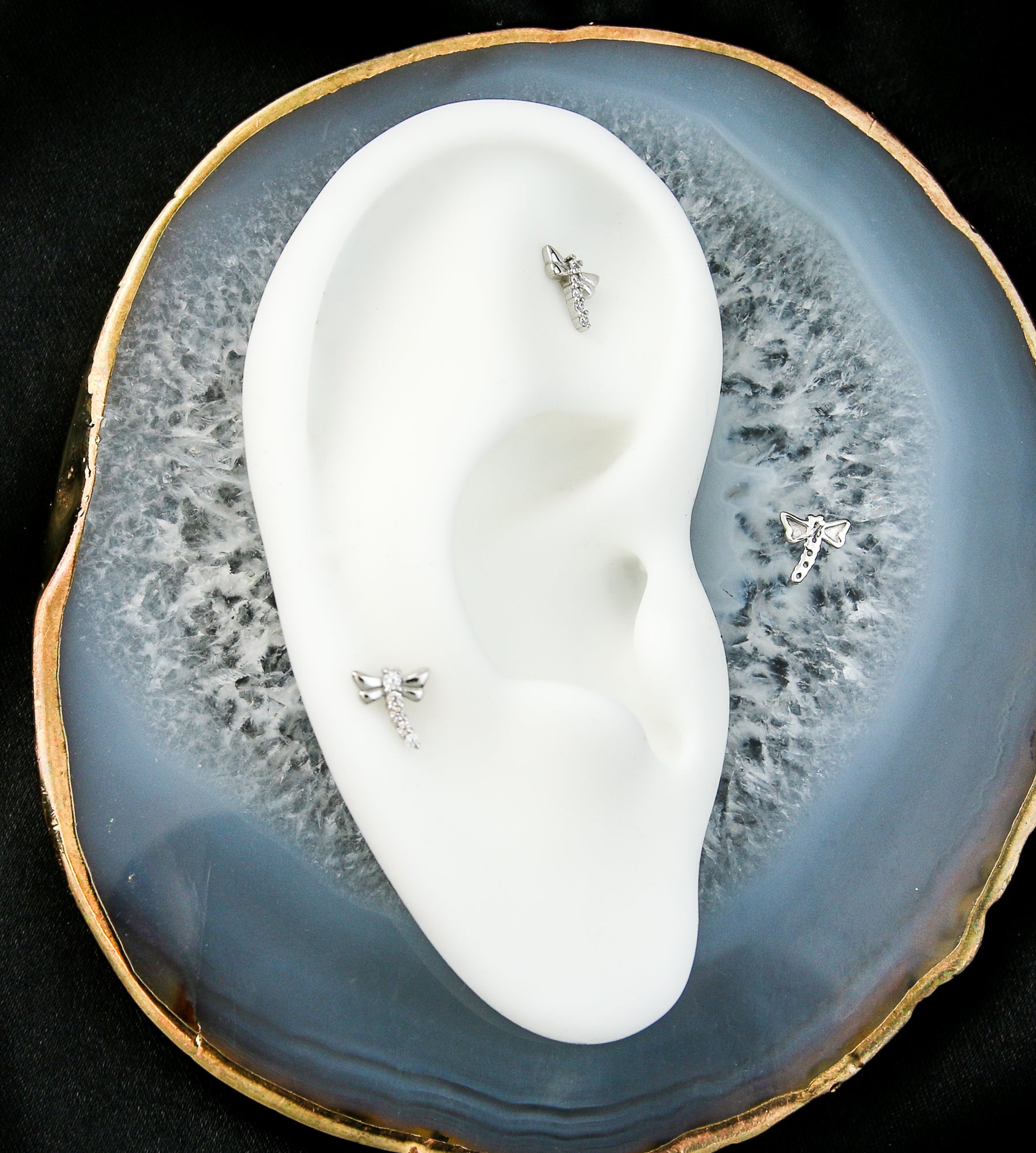 14kt Firefly Clear CZ Threadless Top