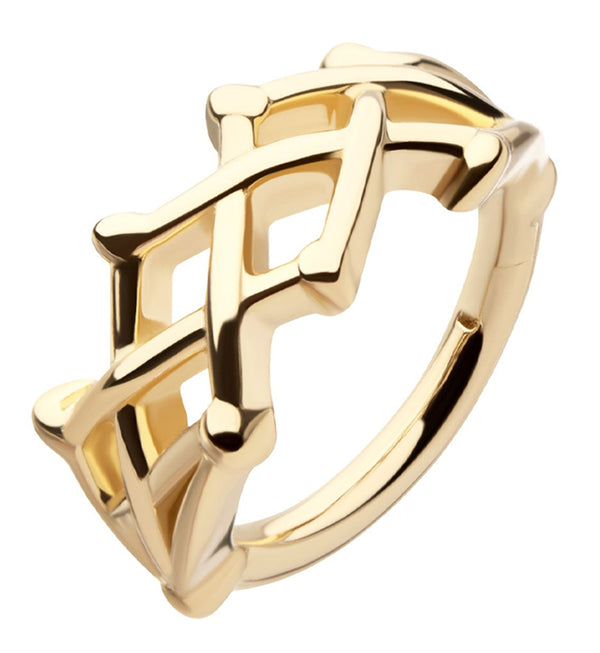 14kt Gold Thorn Crown Hinged Segment Ring